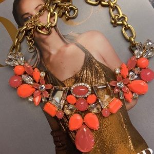 🔥NEW JCrew Orange GoldTone Necklace